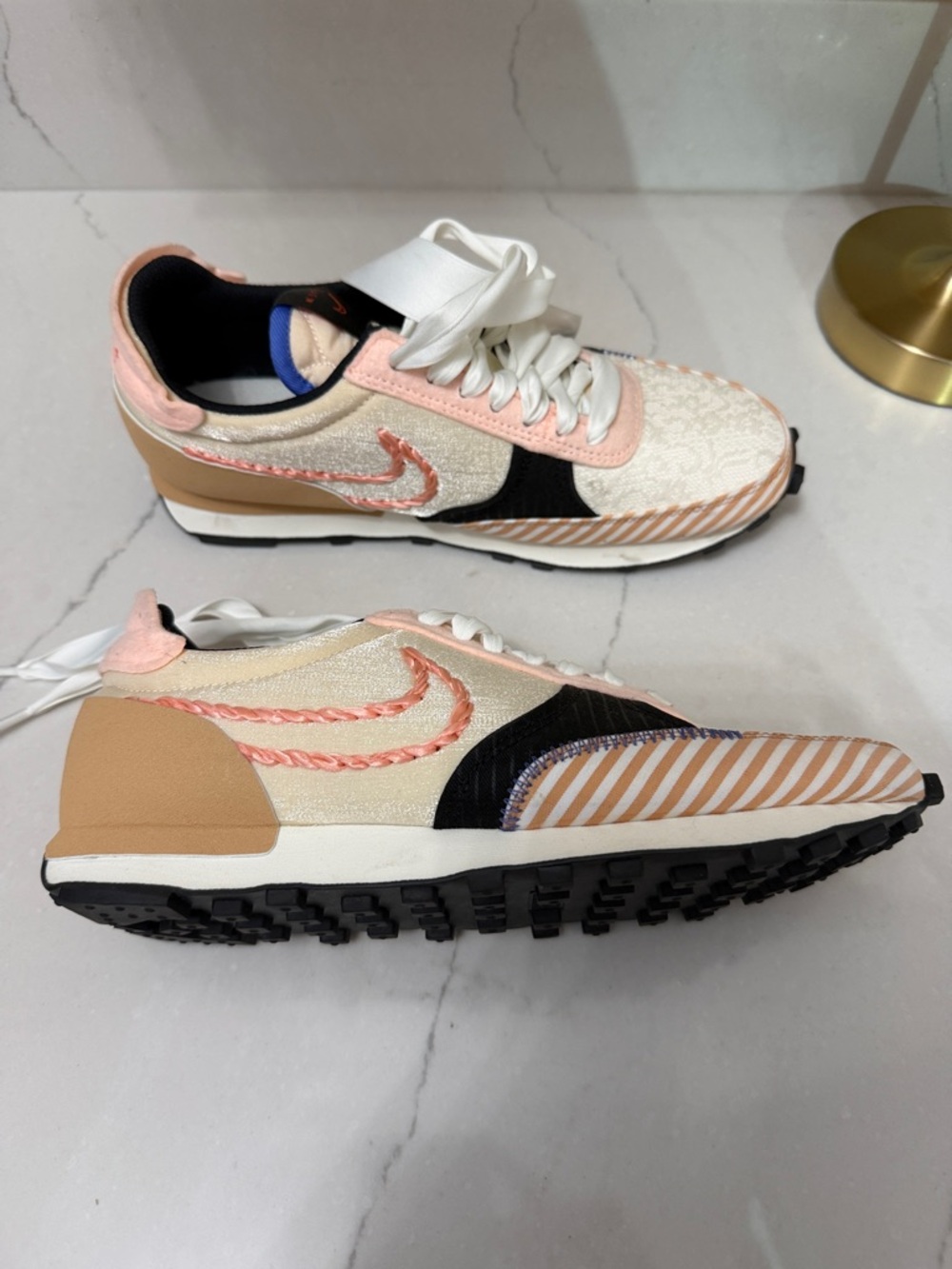 Nike Cream & Peach Women's Athletic Lace-Up Sneakers